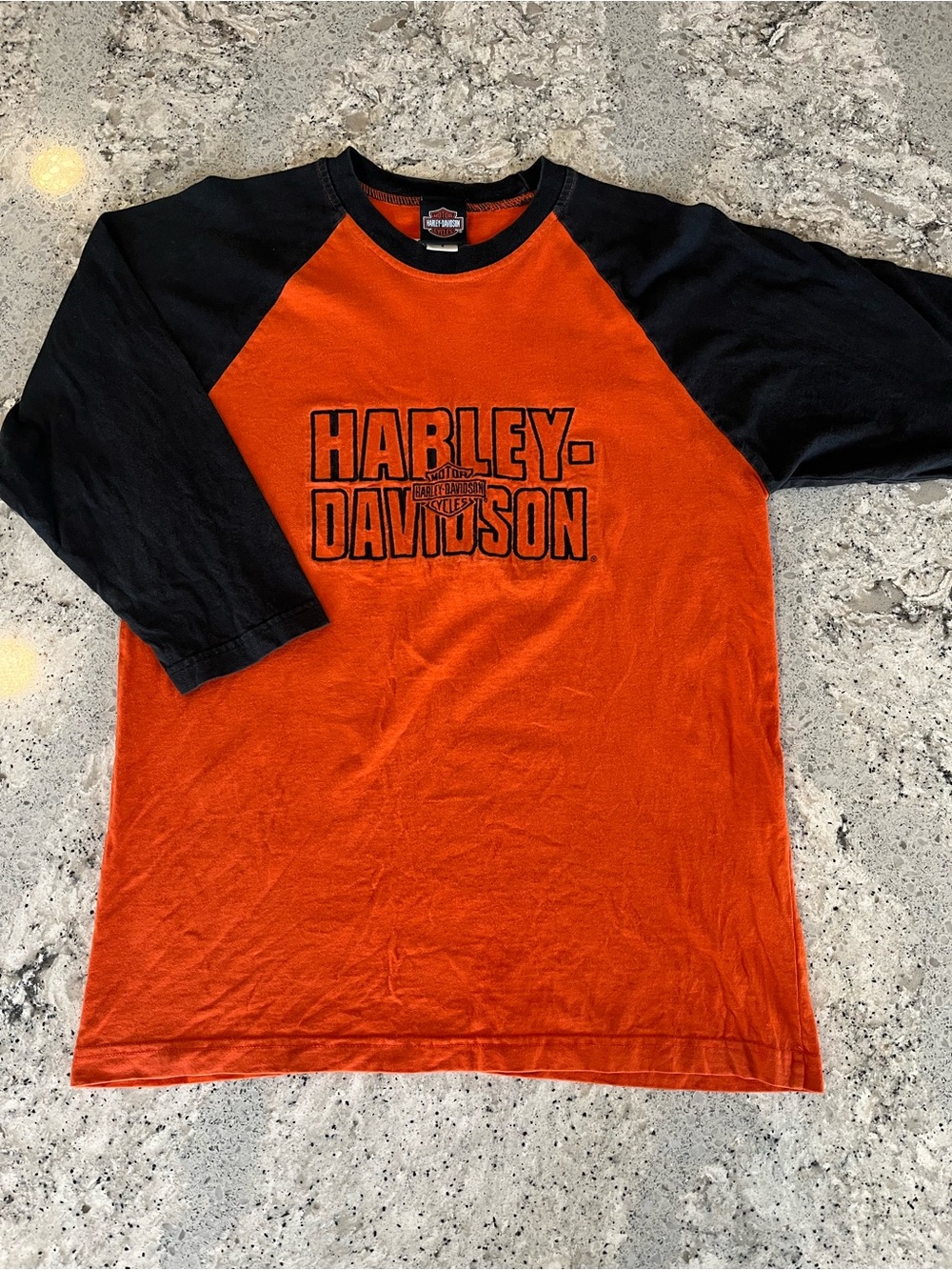 Vintage Harley-Davidson Orange & Black Raglan Tee